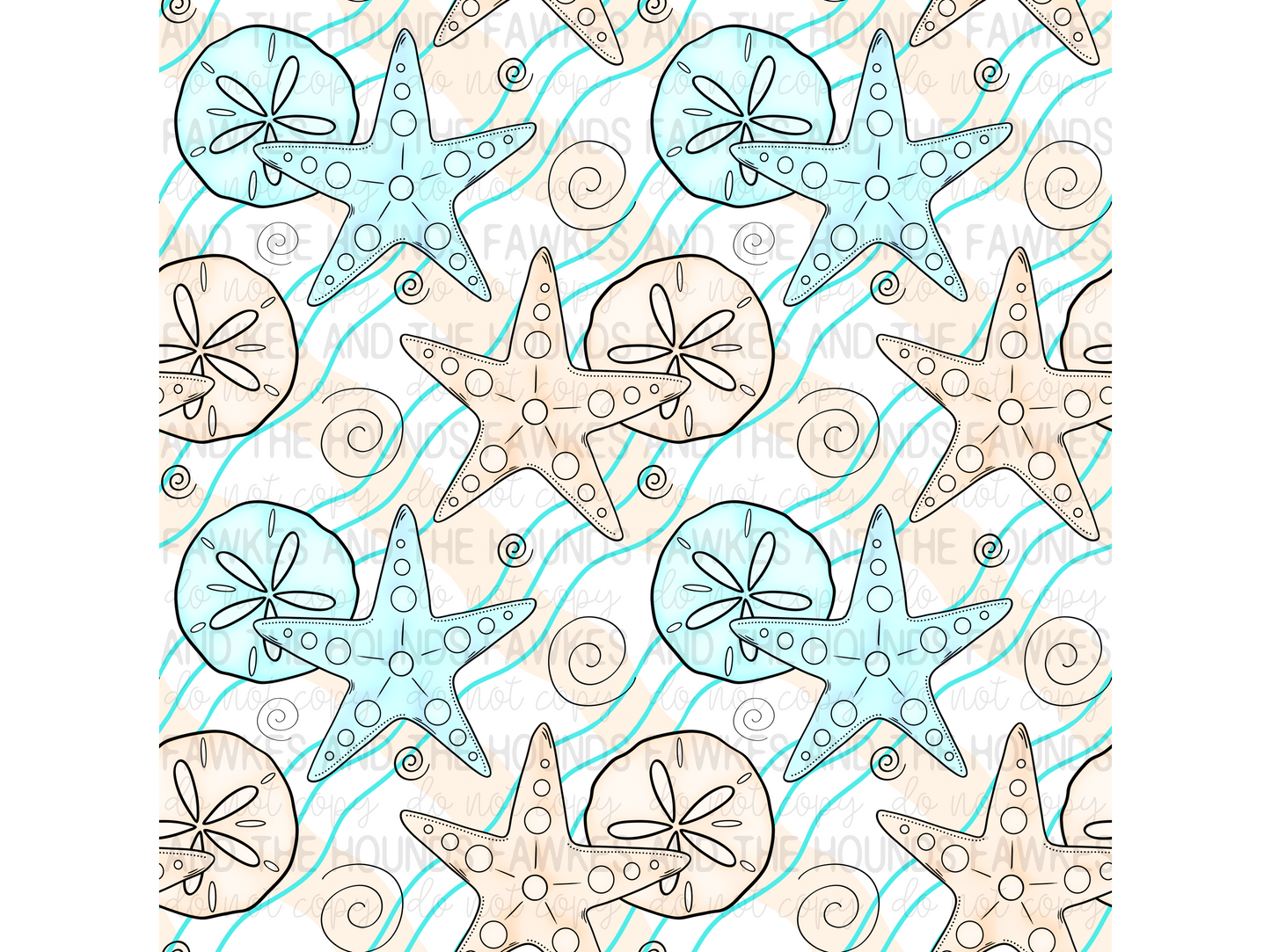Sandy Kisses and Starfish Wishes Seamless