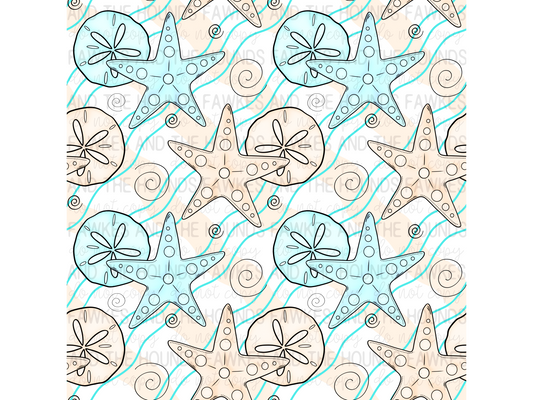Sandy Kisses and Starfish Wishes Seamless