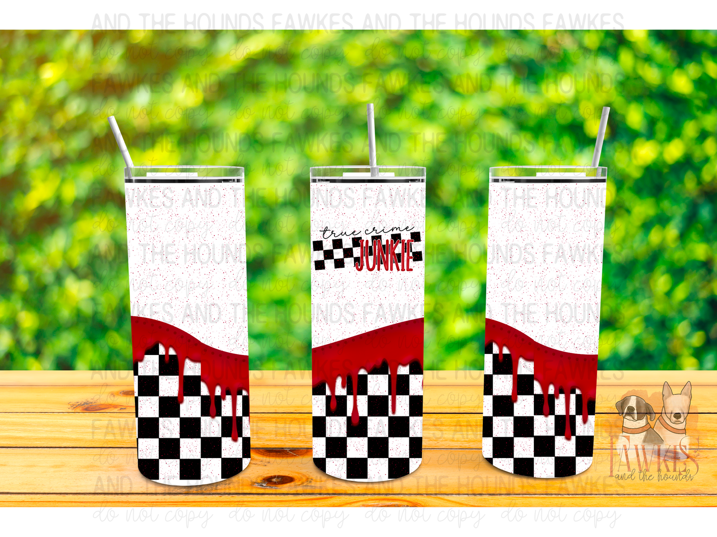 True Crime Junkie Red Tumbler Wrap