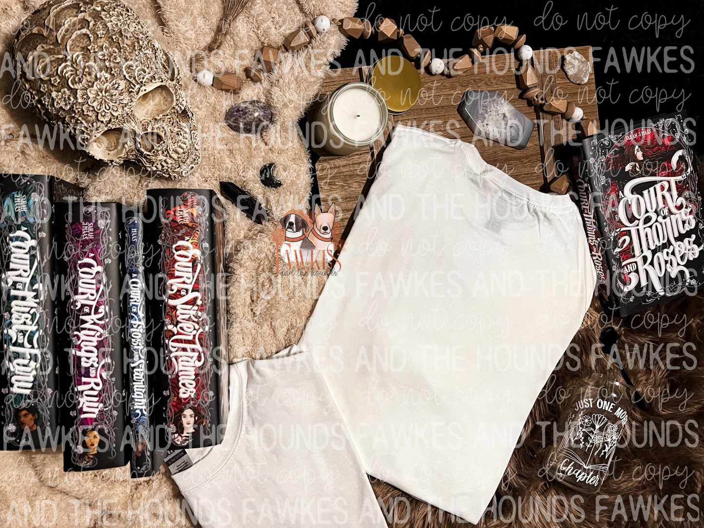 ACOTAR Gildan Softstyle 64000 White Back and Pocket Mockup