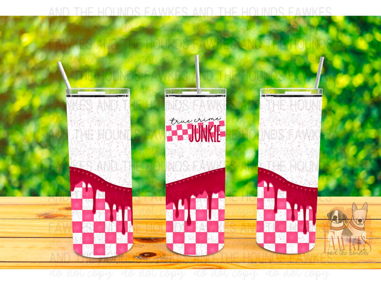 True Crime Junkie Pink Tumbler Wrap