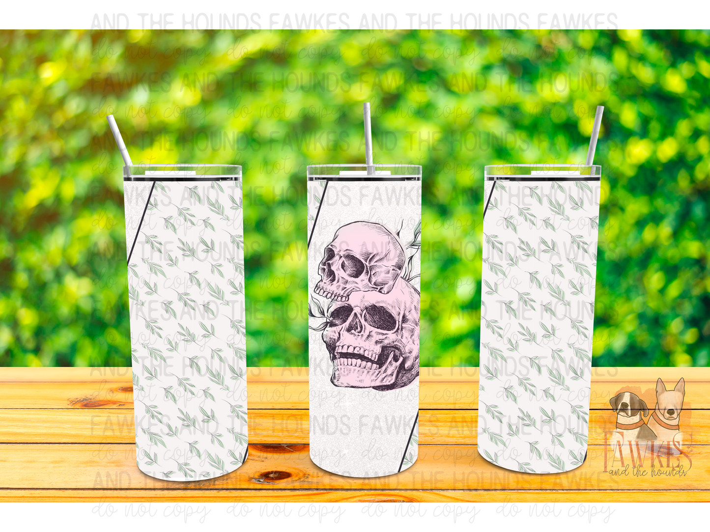 Skellies and Leaves Tumbler Wrap