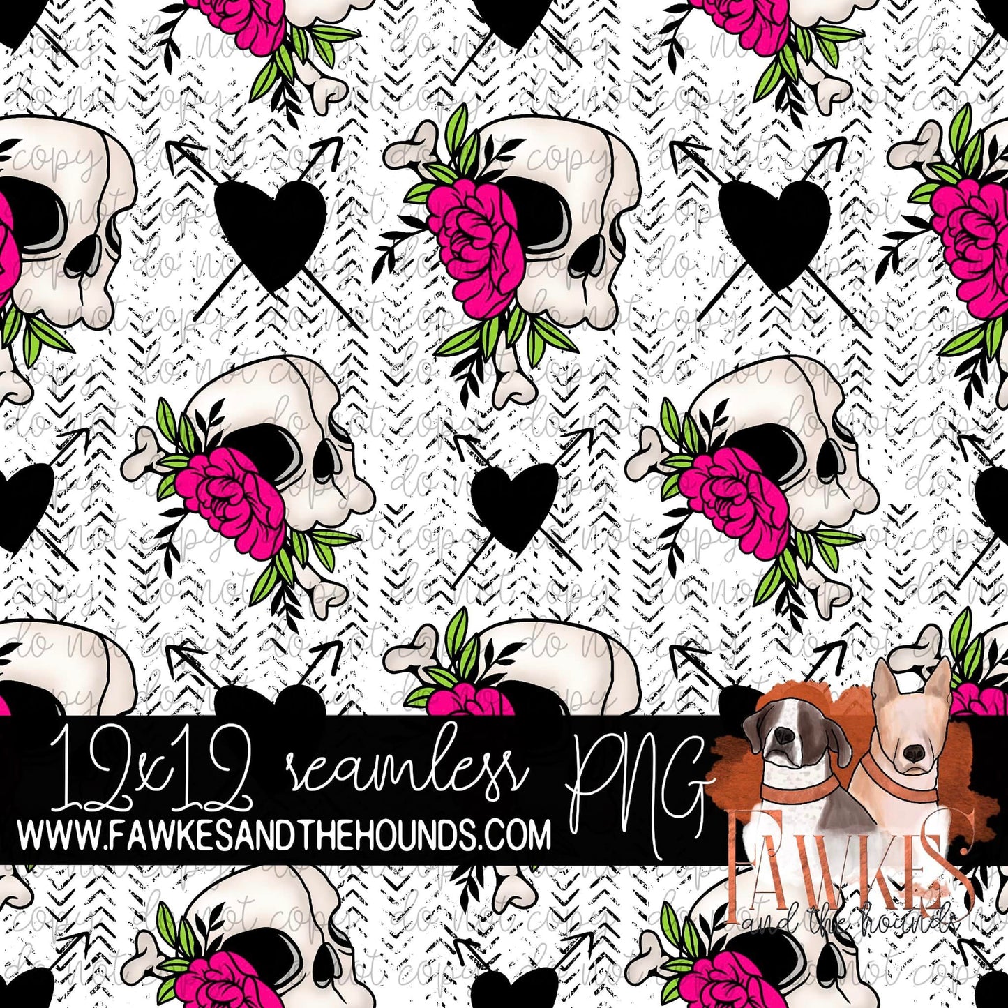 Floral Skull Seamless
