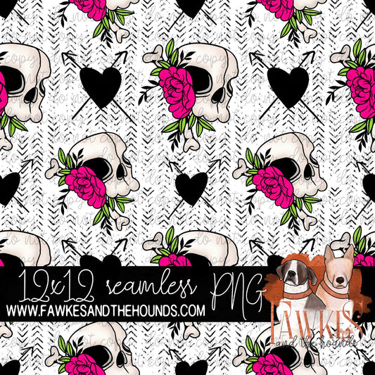 Floral Skull Seamless