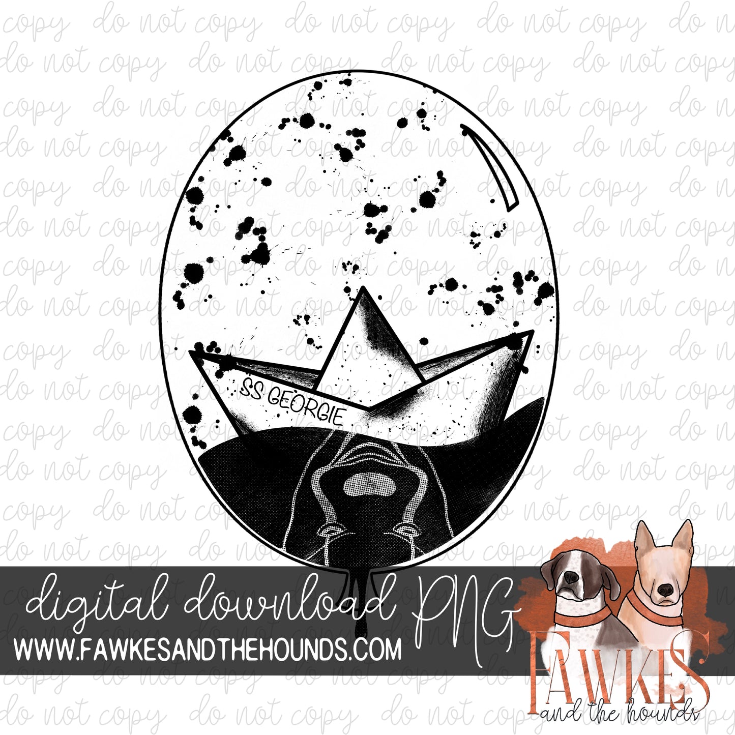 Balloon Boat Single Color Digital Download