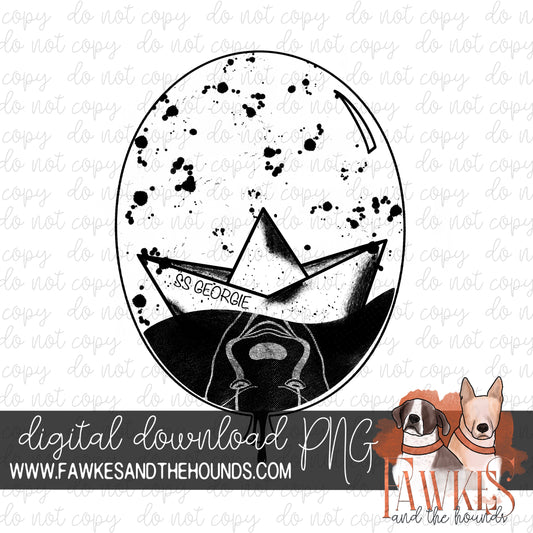 Balloon Boat Single Color Digital Download