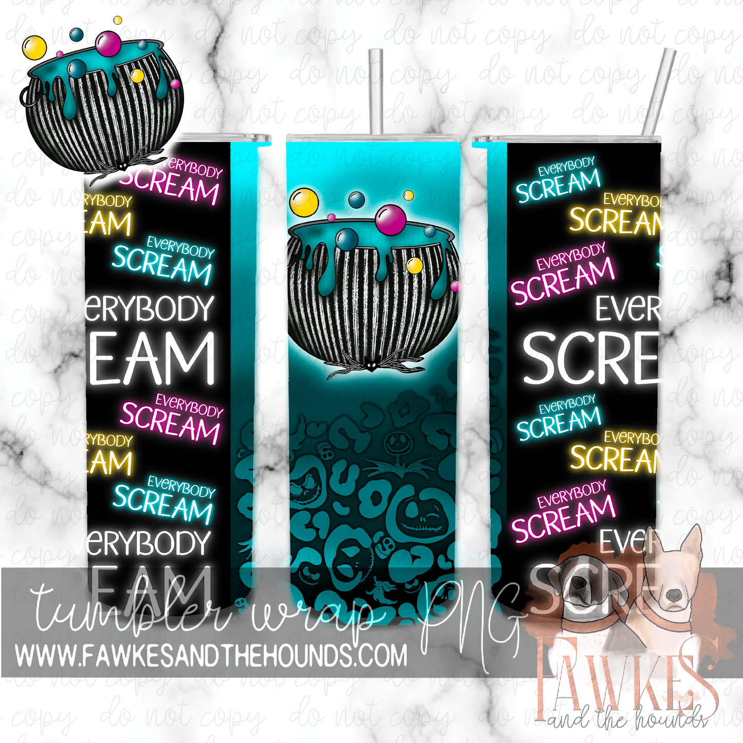 Bowtie Cauldron Tumbler Wrap Digital Download
