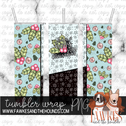 Holly Jolly Pastel Tumbler Wrap
