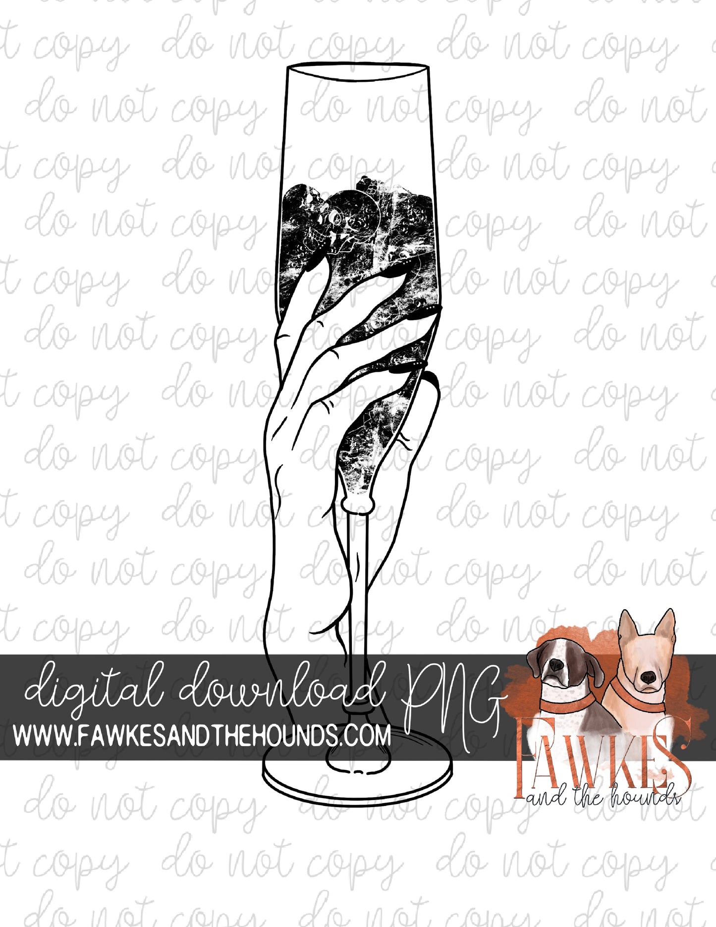 Champagne Skulls Digital Download