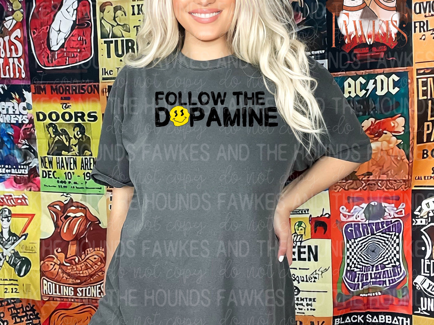 Follow the Dopamine Smiley Face Digital Design