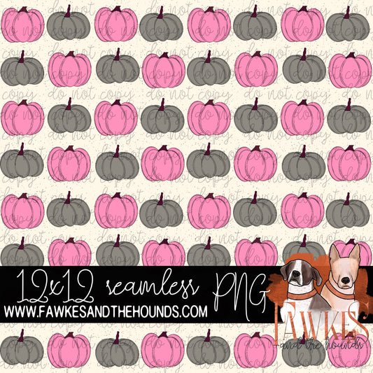 Pink and Grey Pumpkin Seamless