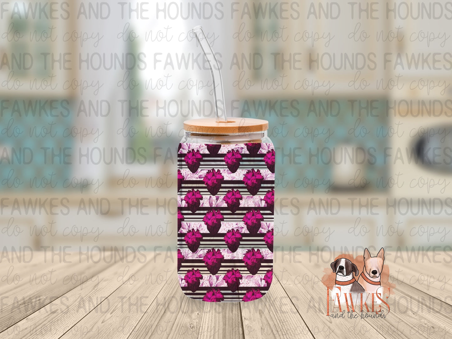 Heart Bloom Striped Libbey Wrap