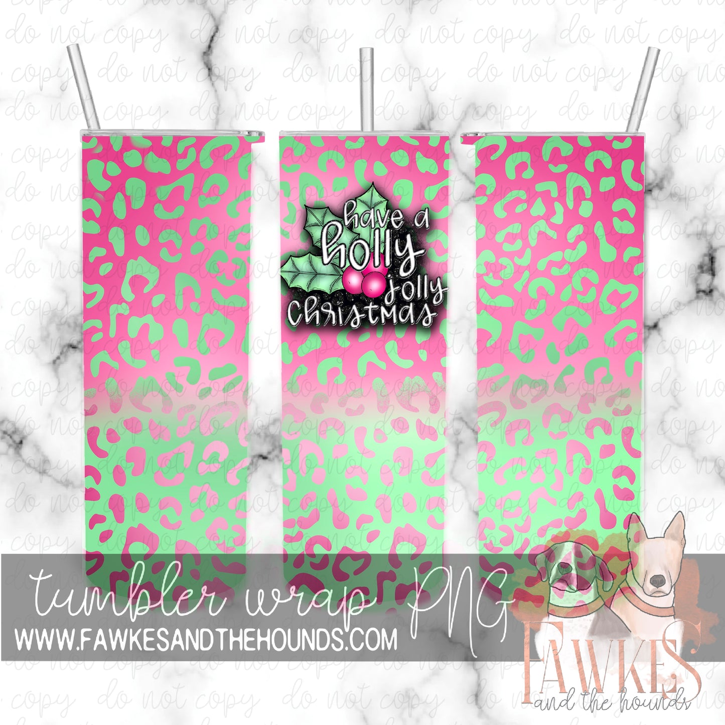 Holly Jolly Ombré Tumbler Wrap