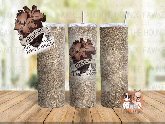 Heart Bloom Muted Tumbler Wrap
