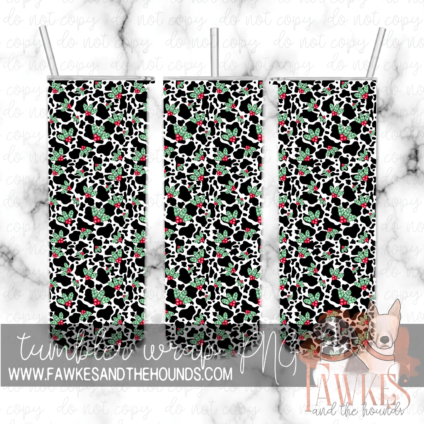 Holly Cow Tumbler Wrap