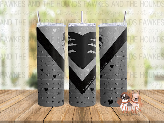 Black Heart Tumbler Wrap
