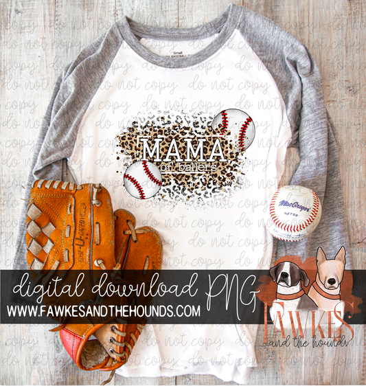Mama of Ballers (baseball) Leopard Full Color
