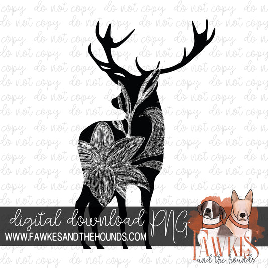 Stag Lily Single Color Digital Download