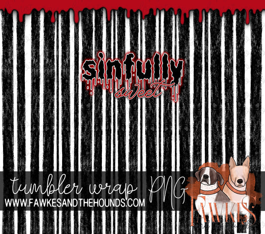 Sinfully Sweet Black Drip Digital Download Tumbler Wrap
