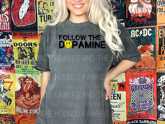 Follow the Dopamine Smiley Face Digital Design