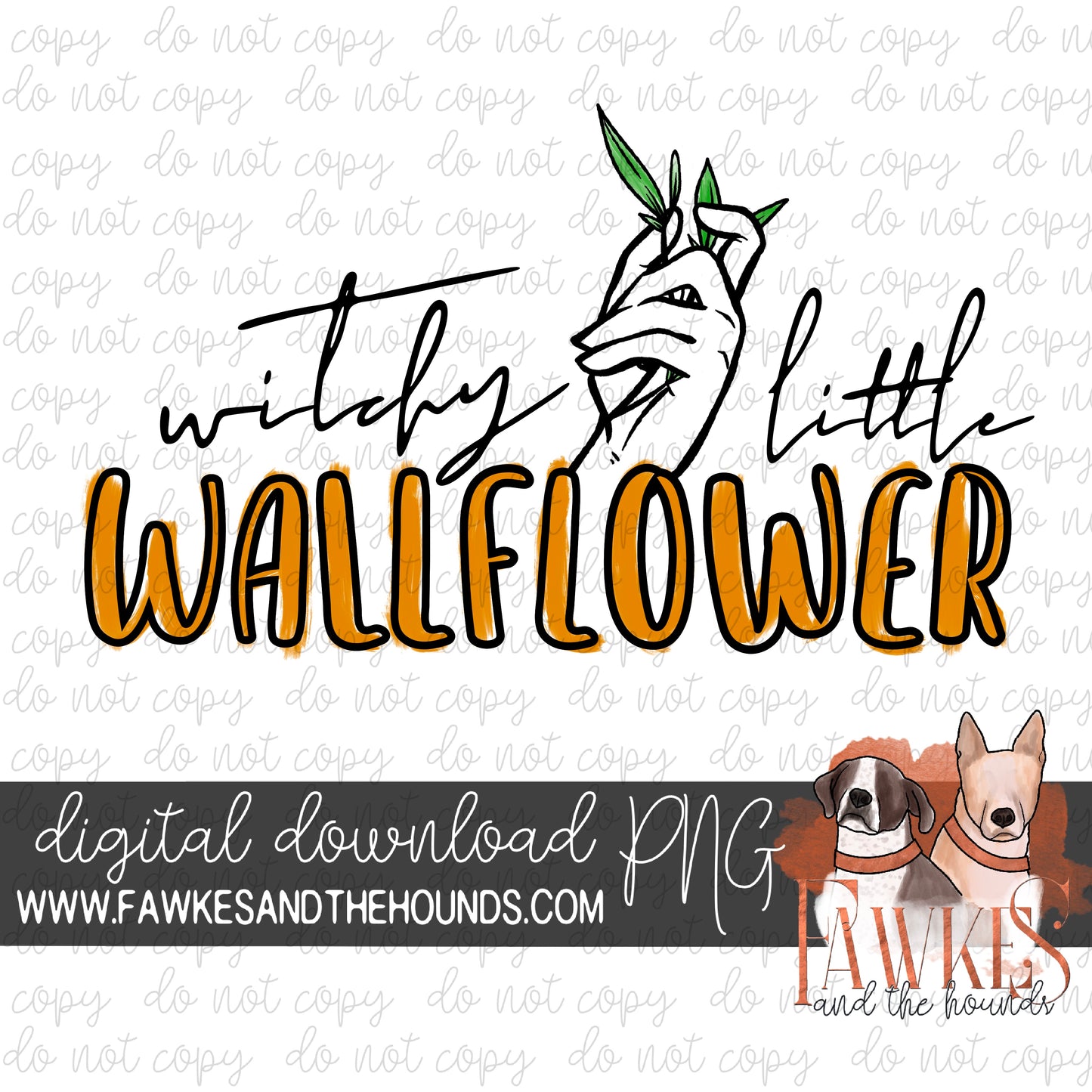 Witchy Little Wallflower Full Color (Unfilled and 5 Shade Alternates)